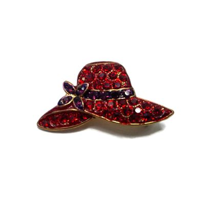 Red Hat Lady Society Pin with Crystals Red Hat Lady Society Pin with Crystals